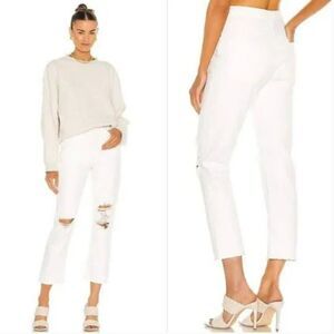 AGOLDE Riley High Rise Straight Crop White Jean Size 28